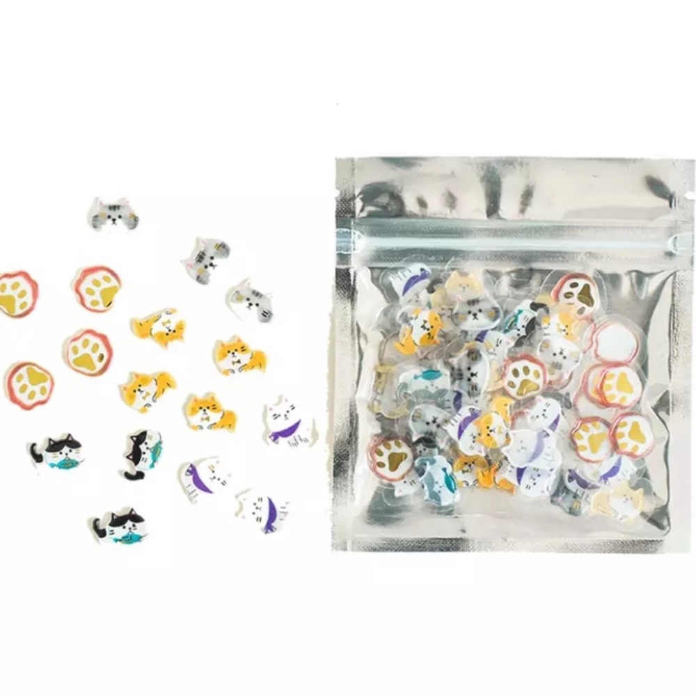 Cat Stickers 100pcs PVC Animal Lovers Cute Paws